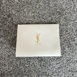 Yves Saint Laurent YSL Beaute White Clutch with Gold Accents